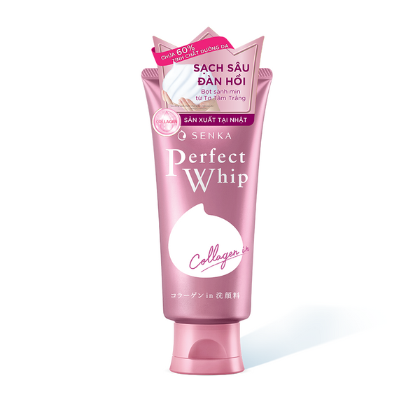 Sữa Rửa Mặt Collagen Senka Perfect Whip Collagen Tạo Bọt 120g